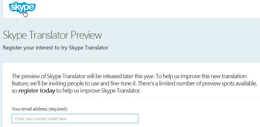 anteprima del traduttore skype
