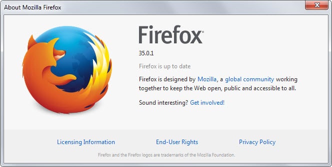 Firefox 35.0.1 fixes a bunch of issues including crashes