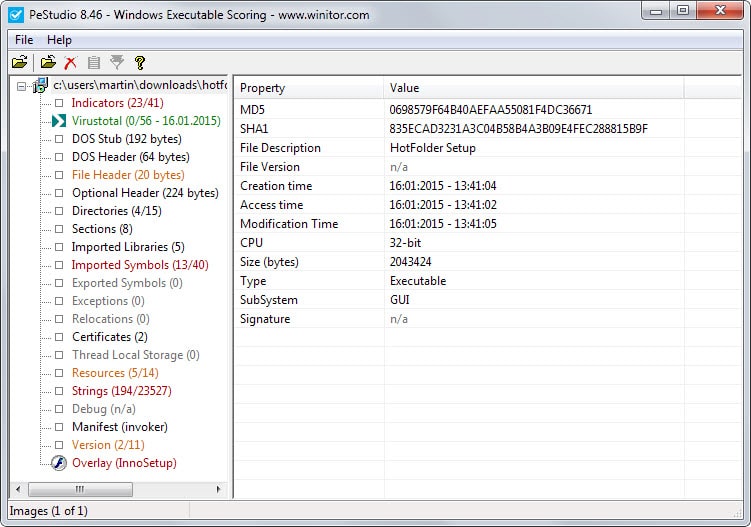 pestudio analysis