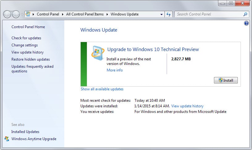 Upgrading from windows 8 to 10