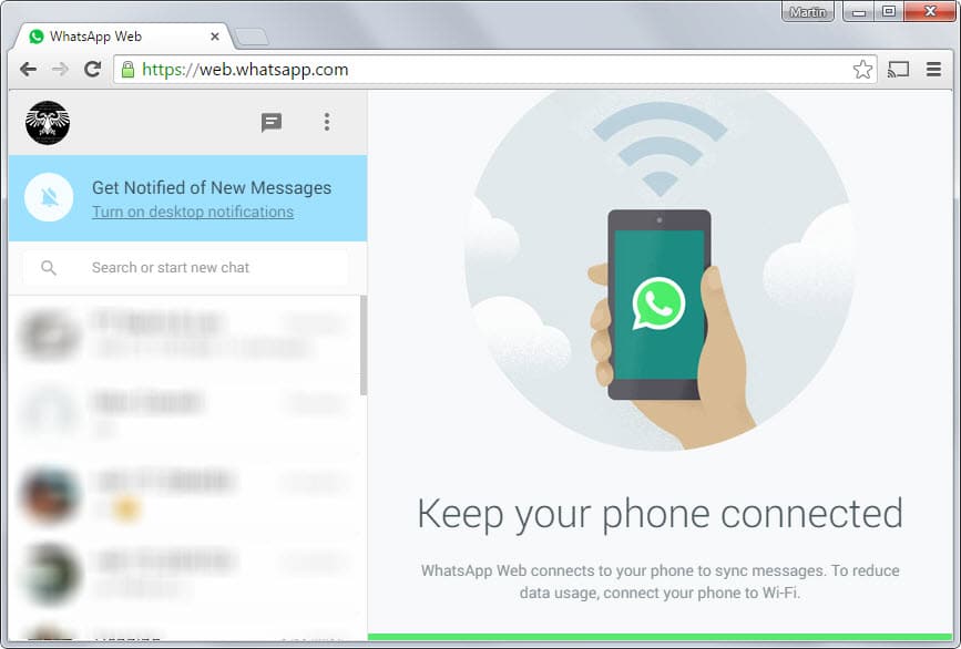 whatsapp web interface