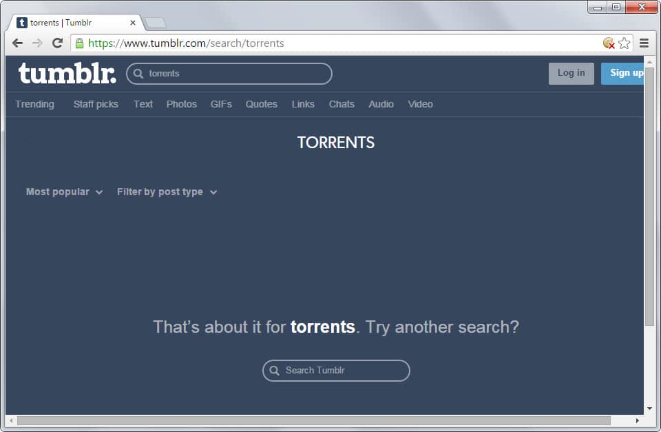 Here is how you can still search Tumblr for torrents 