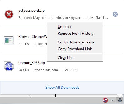 firefox unblock download