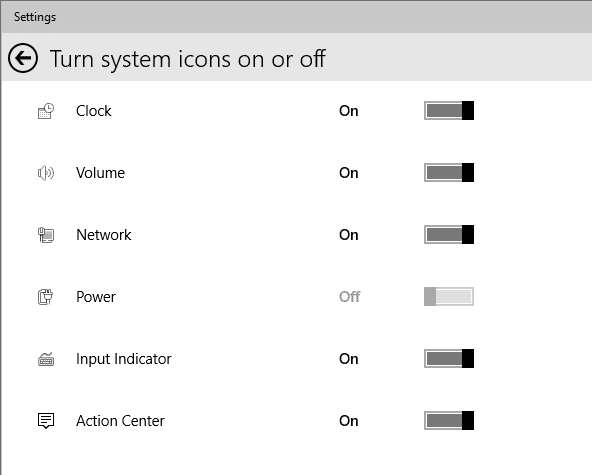 system settings icons