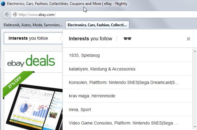 ebay interests