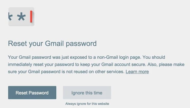 password alert google