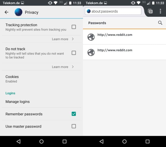 firefox android password manager