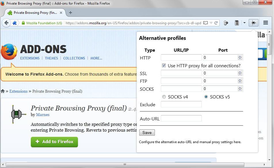 firefox private browsing proxy
