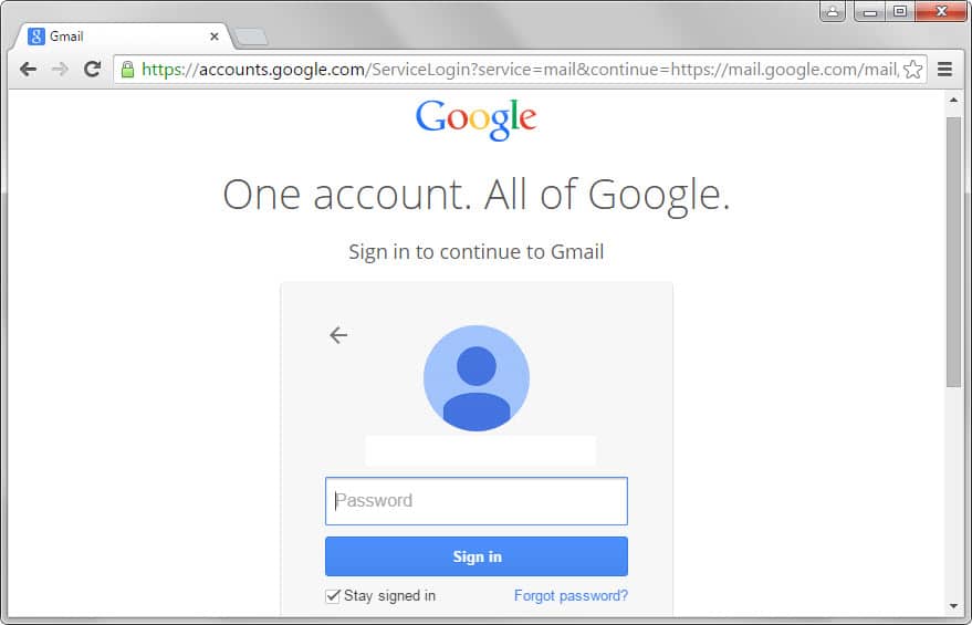 google sign-in step 2