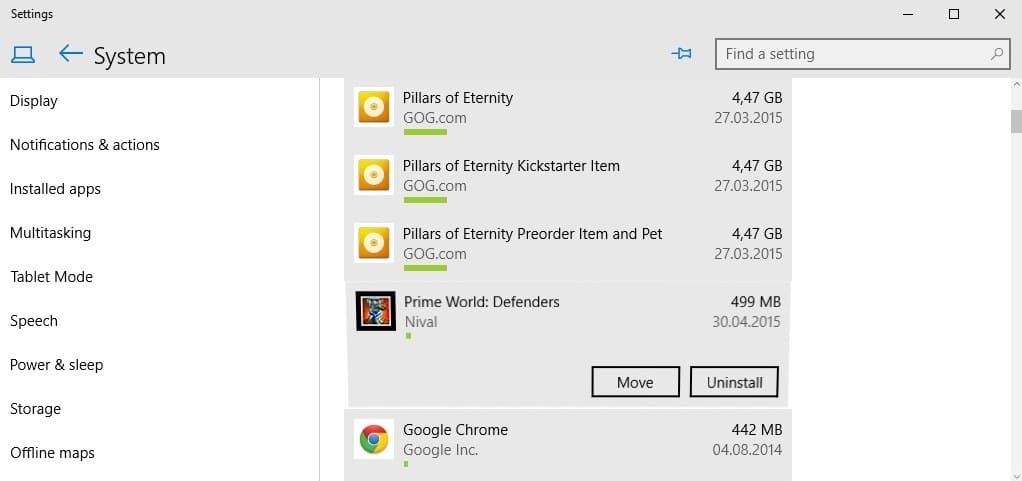 How to move Windows 10 apps to another drive to save space