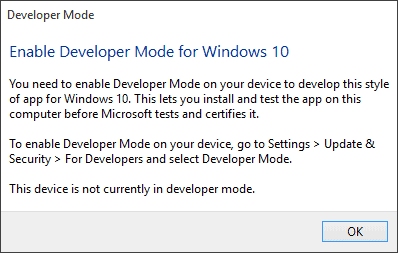 developer mode