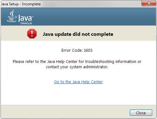 java update failed to java update failed to