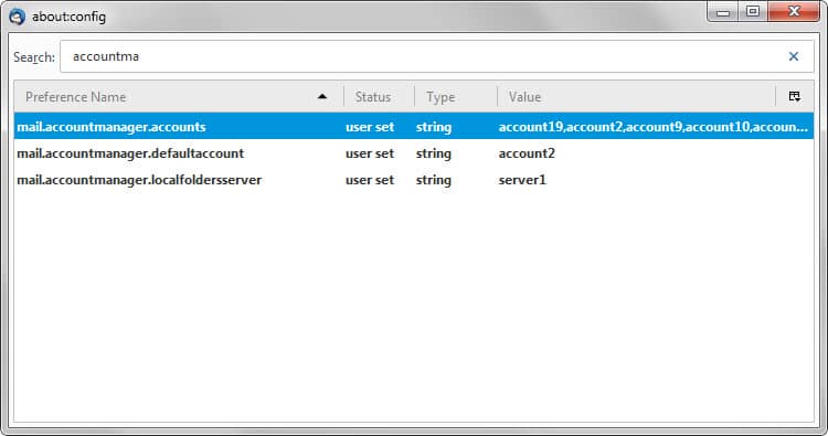 How to sort accounts in the email client Thunderbird manually
