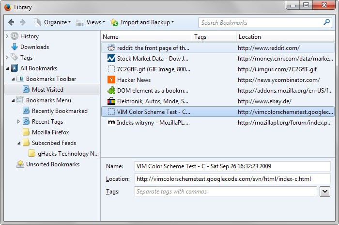 bookmarks manager