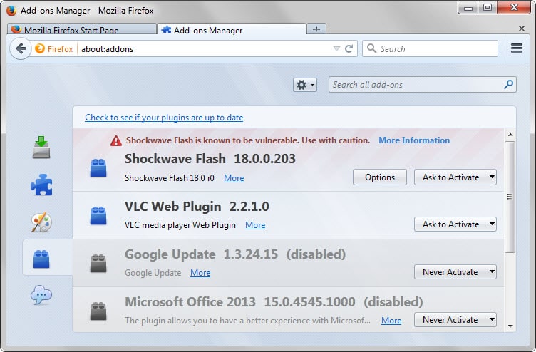 adobe flash player plugin for firefox update