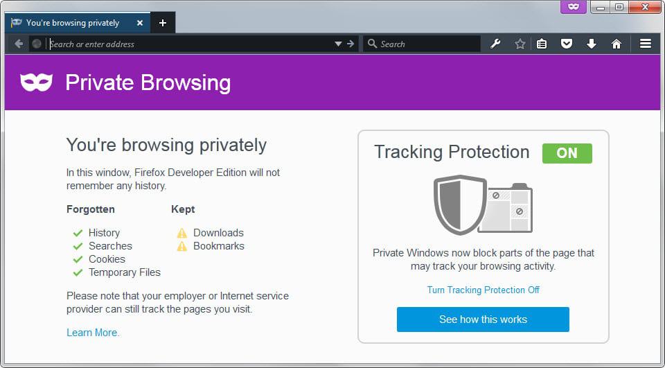 Firefox Privater Modus Abschalten