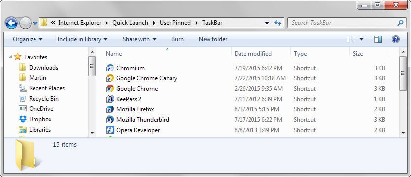 windows 8 fix broken links pinned programs