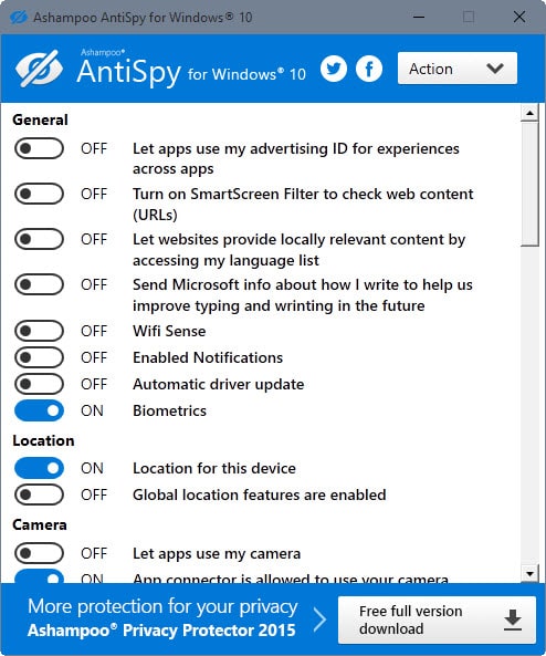 ashampoo antispy for windows 10 opinie