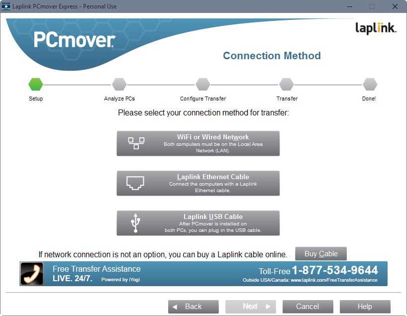 pcmover wired wifi network