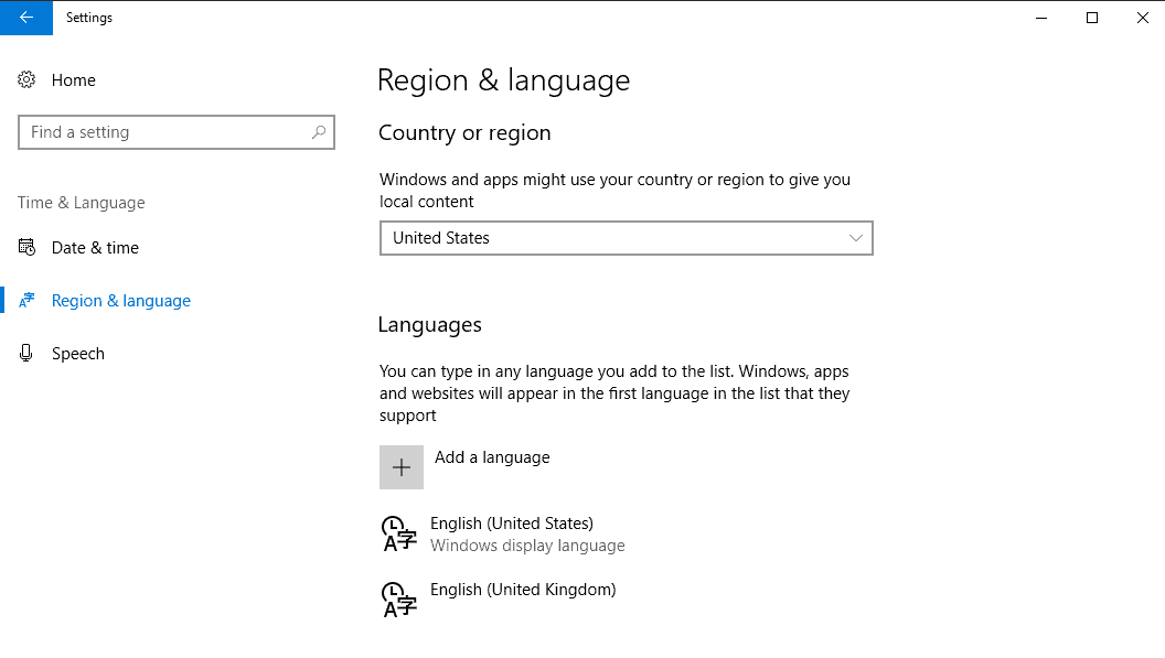 регион и язык