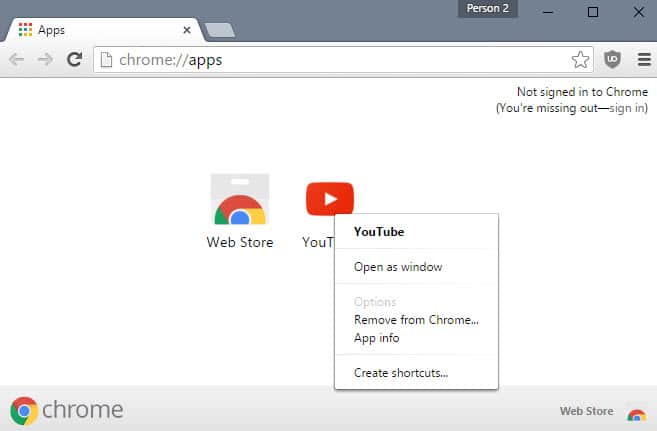 remove apps from chrome
