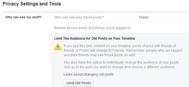 facebook limit past posts