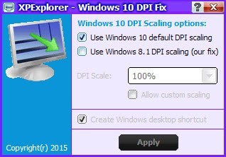 windows 10 dpi fix interface