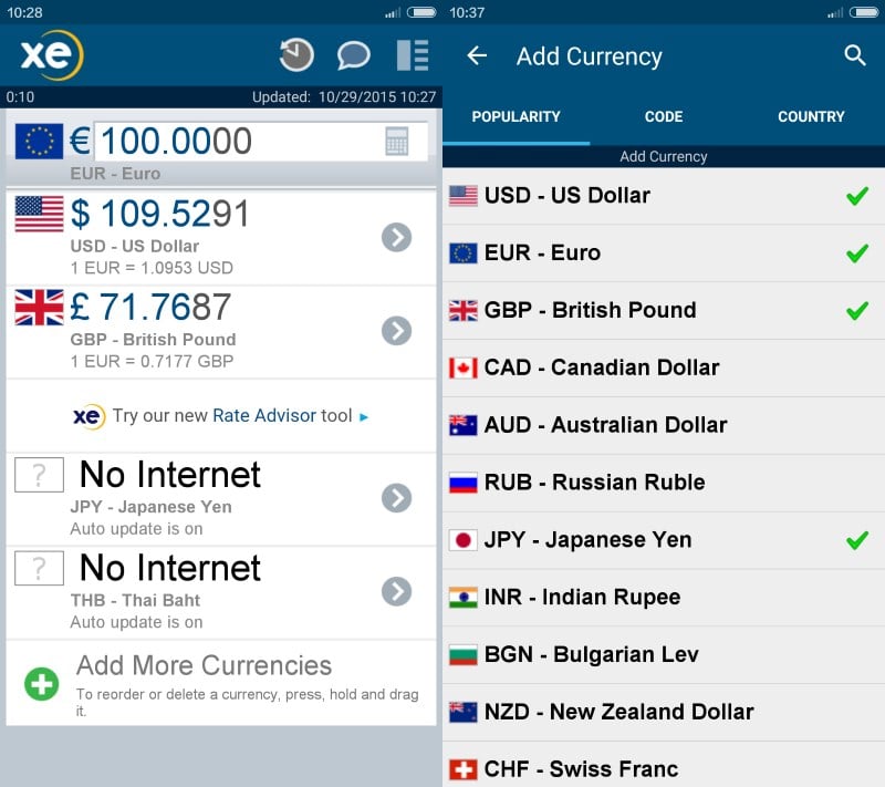 Xe Currency Converter Chart