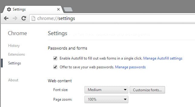 chrome offer to save passwords