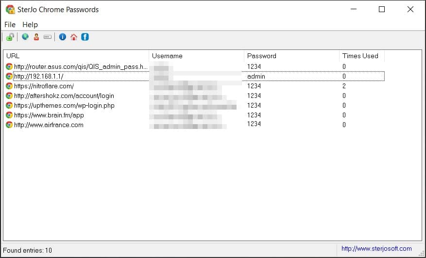 Sterjo Chrome Passwords