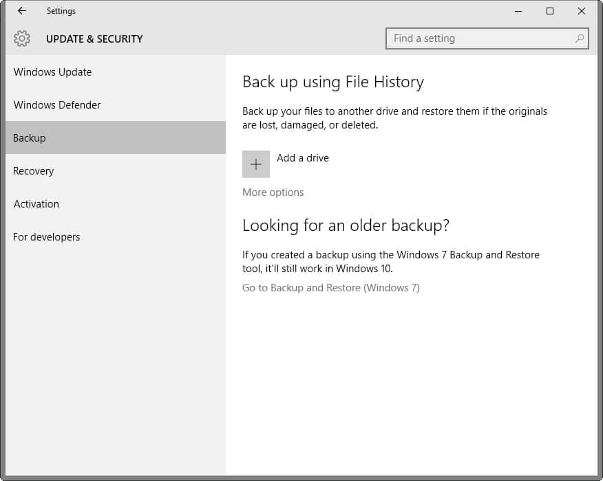 file history windows 10