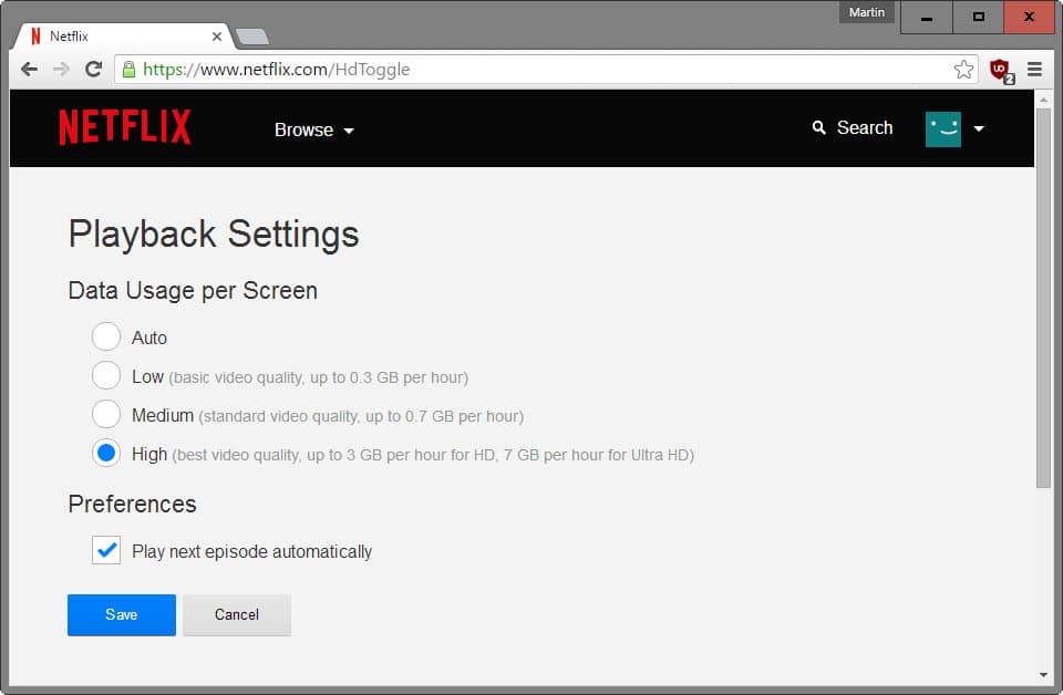 does netflix stream in 1080p or 720p