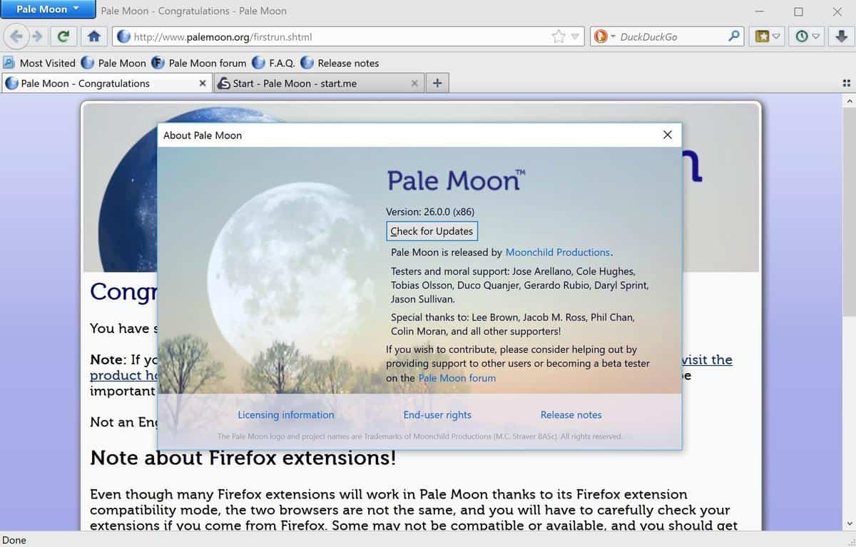 Pale Moon 26.0 has been released - gHacks Tech News