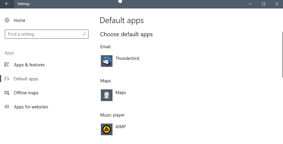 windows 10 default apps