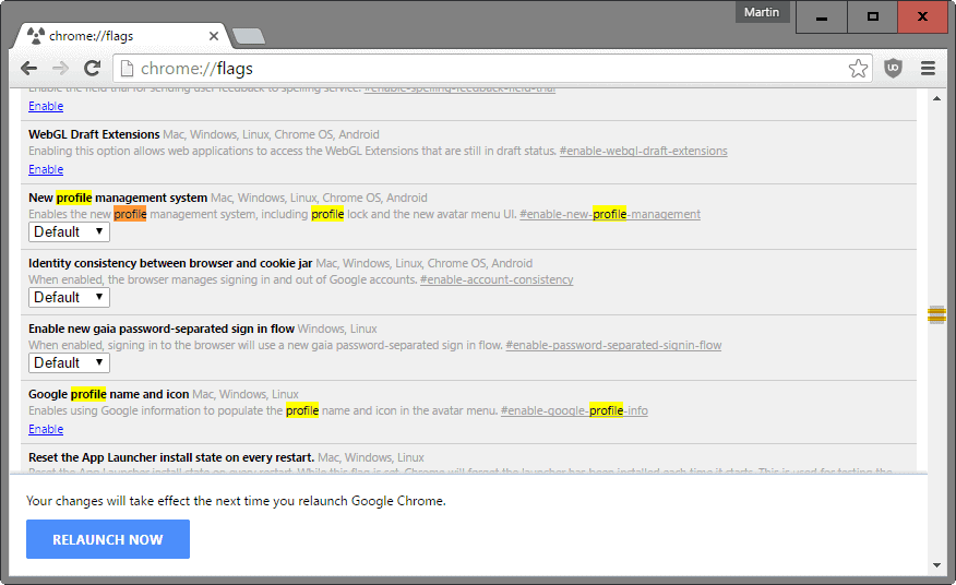 chrome profile management