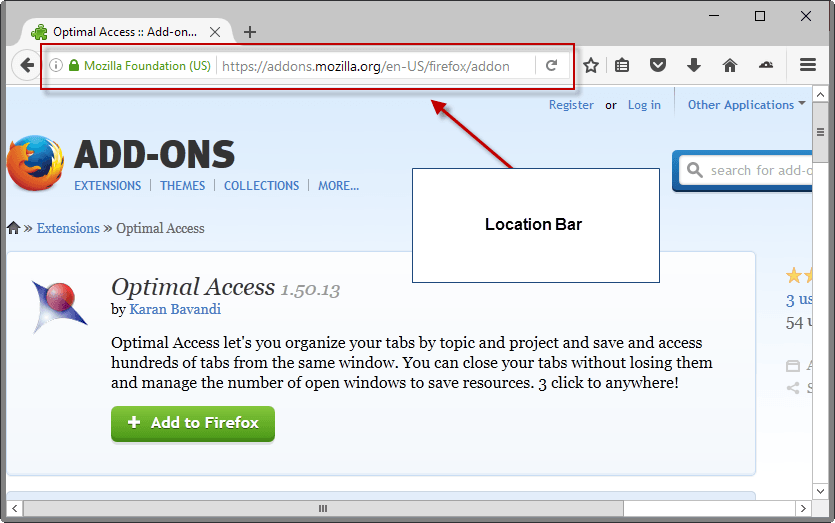 firefox location bar