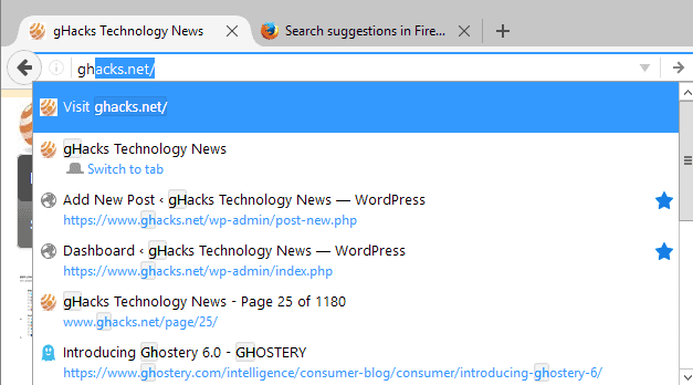firefox suggestions