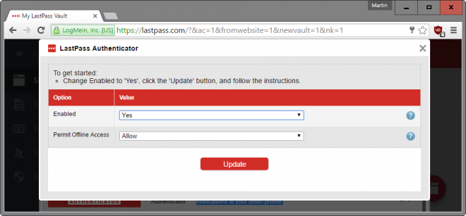 set up lastpass authenticator