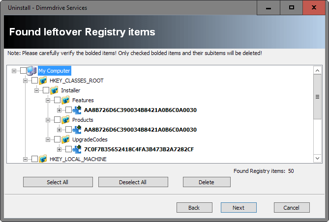 registry leftovers