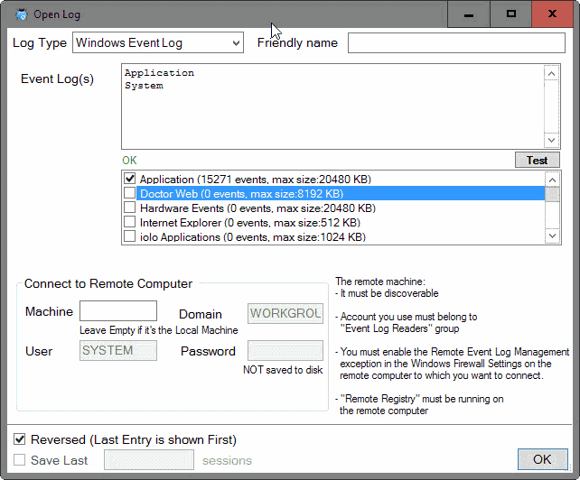 windows event log