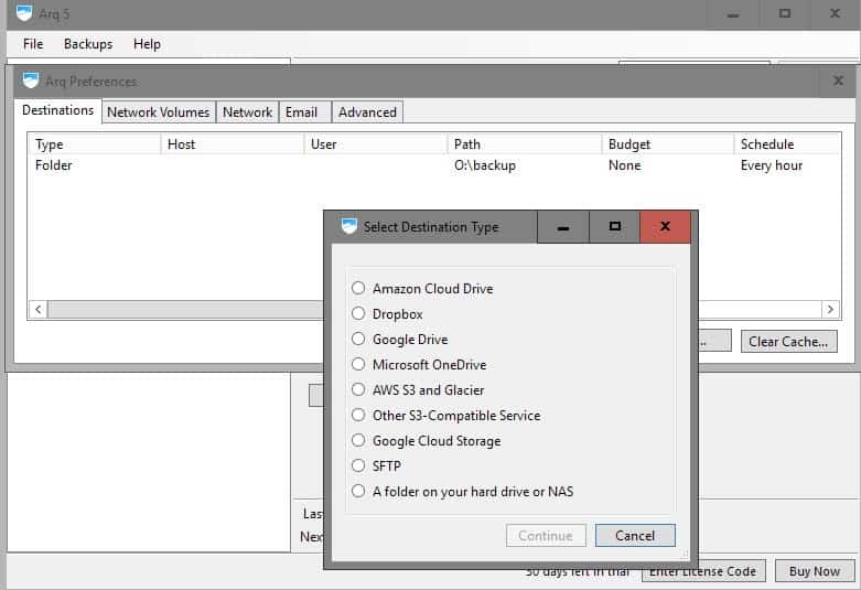 arq backup service