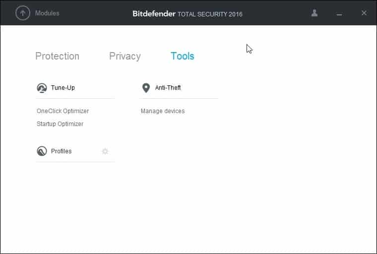 bitdefender total security 2016 tools