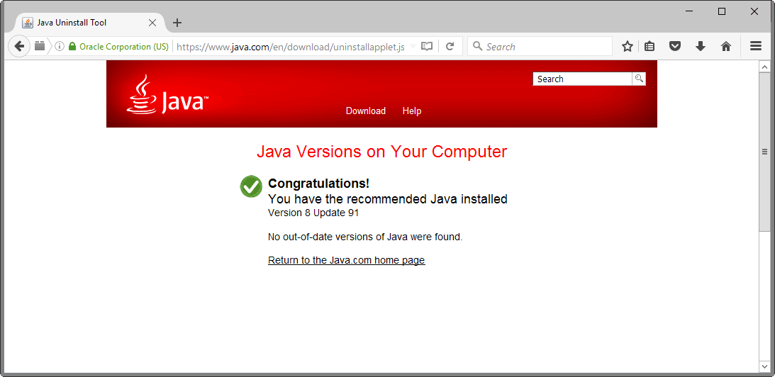 java plugin installed