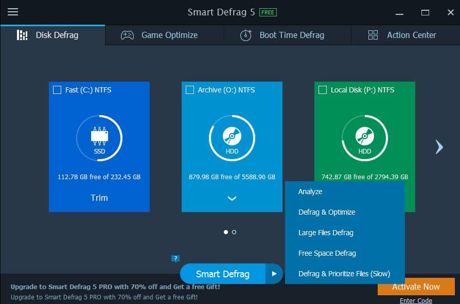 smart defrag options