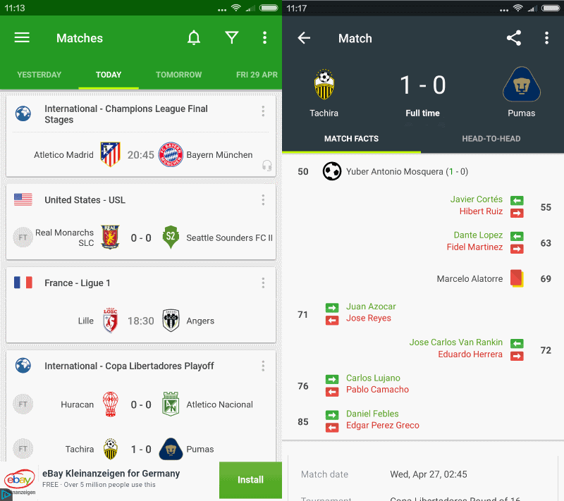 soccer scores