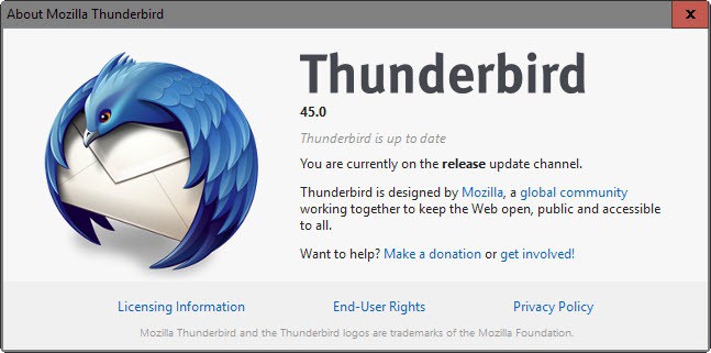 thunderbird 45.0