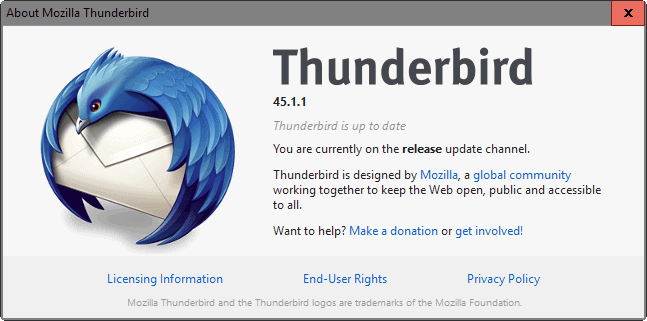 thunderbird 45.1.1
