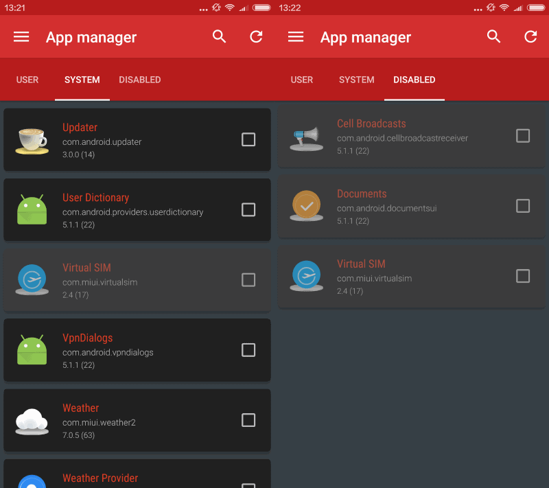 xiaomi disable system apps