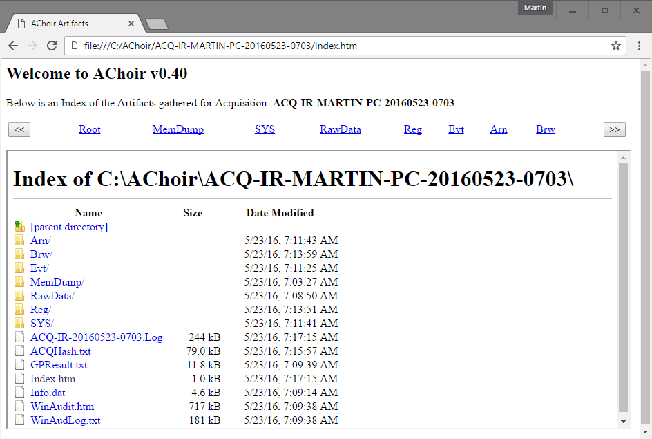 achoir forensic results