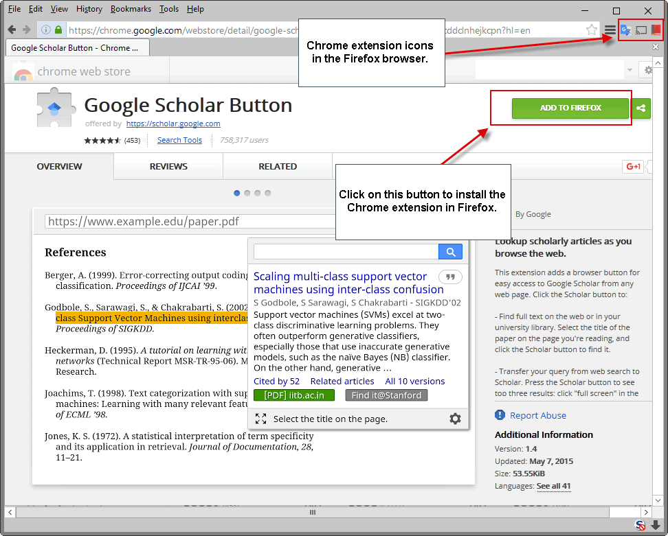 добавить в Firefox расширение Chrome